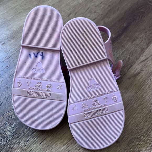 Mini Melissa Sandals Girls Size 9 Pink Heart Lollipop Jelly Toddler Shoes School - Picture 7 of 7